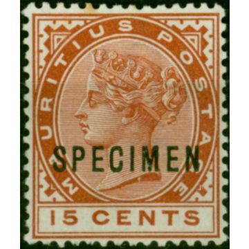 Mauritius 1893 15c Chestnut Specimen SG107s Fine LMM 