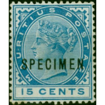 Mauritius 1894 15c Blue Specimen SG108s Fine MM 