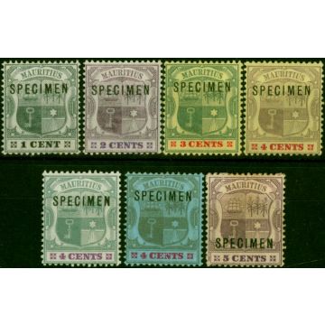 Mauritius 1900-03 Specimen Set of 7 to 50c SG138s-145s Fine MM 