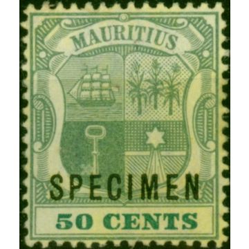 Mauritius 1902 50c Dull Green & Deep Green-Yellow Specimen SG152s Fine Unused 