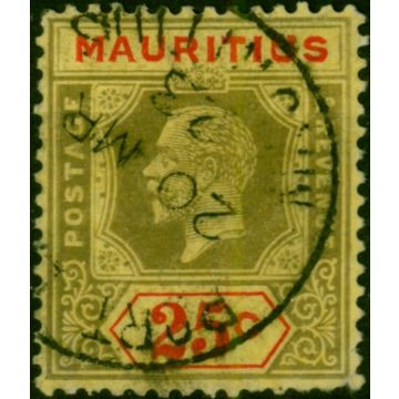 Mauritius 1914 25c White Back SG199a Fine Used 