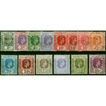 Mauritius 1938-43 Extended Set of 14 SG252-263a Fine Used
