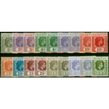 Mauritius 1938-49 Extended Set of 18 to 5R SG252-262 Fine LMM CV £285+ 