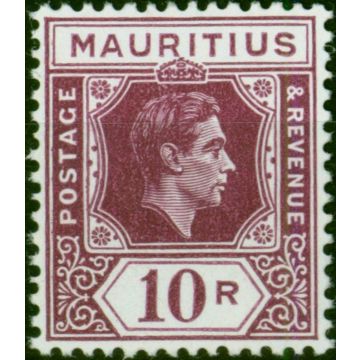 Mauritius 1938 10R Reddish Purple SG263 Chalk V.F MNH 