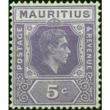 Mauritius 1942 5c Slate-Lilac SG255c P.15 x 14 Fine LMM 