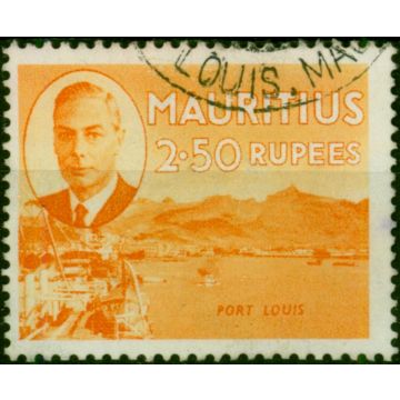 Mauritius 1950 2R50 Orange SG288 Fine Used 