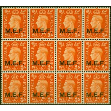 Middle East Forces 1942 2d Orange SGM2 Very Fine MNH Block of 12