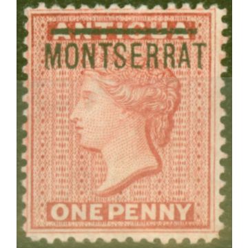 Montserrat 1884 1d Red SG8a Inverted S Fine & Fresh Mtd Mint 