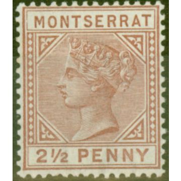 Montserrat 1884 2 1/2d Red-Brown SG9 Wmk CA V.F & Fresh Mtd Mint 