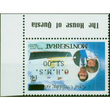 Montserrat 1983 Royal Wedding $1 on $4 O.H.M.S SG057aw Wmk Inverted V.F MNH 