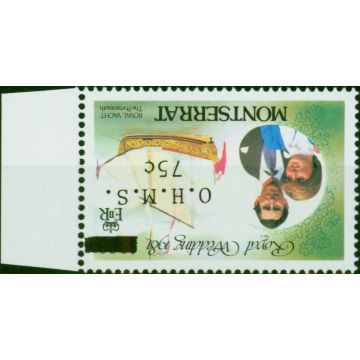 Montserrat 1983 Royal Wedding 75c on $3 O.H.M.S SG055aw Wmk Inverted V.F MNH 