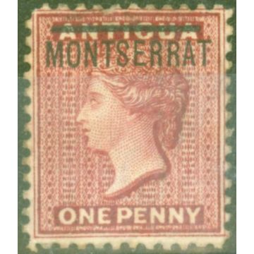 Montserrat 1883 1d Red SG6a Inverted S Fine Mtd Mint Scarce