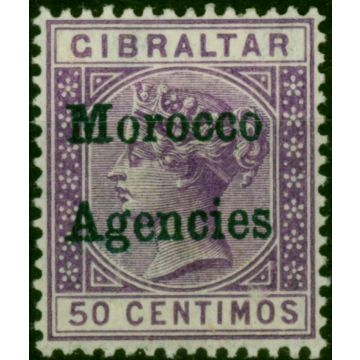 Morocco Agencies 1898 50c Bright Lilac SG6f Blue-Black Opt Good MM 