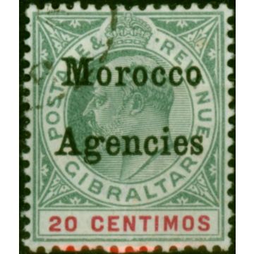 Morocco Agencies 1904 20c Grey-Green & Carmine SG19 Fine Used 