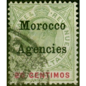 Morocco Agencies 1904 20c Grey-Green & Carmine SG19 Good Used