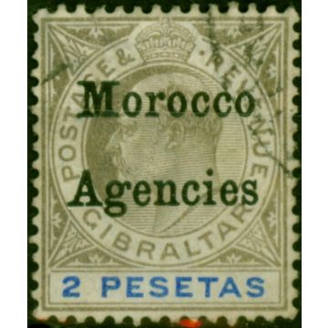 Morocco Agencies 1905 2s Black & Blue SG30 Fine Used 
