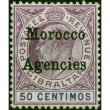 Morocco Agencies 1905 50c Purple & Violet SG28 Fine MM