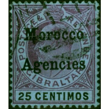Morocco Agencies 1906 25c Purple & Black-Blue SG27 Fine Used