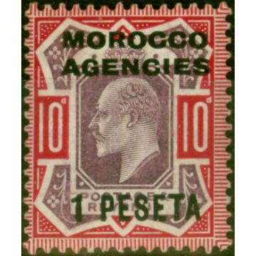 Morocco Agencies 1907 1p on 10d Dull Purple & Carmine SG120 Fine MM
