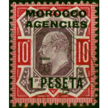 Morocco Agencies 1907 1p on 10d Dull Purple & Carmine SG120 Fine Used