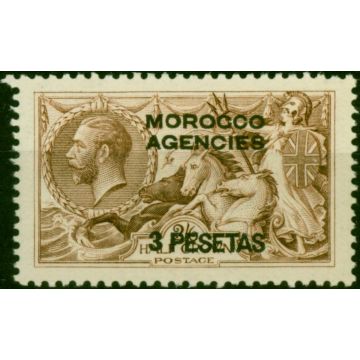 Morocco Agencies 1926 3p on 2s6d Chocolate Brown SG142 Fine & Fresh LMM 