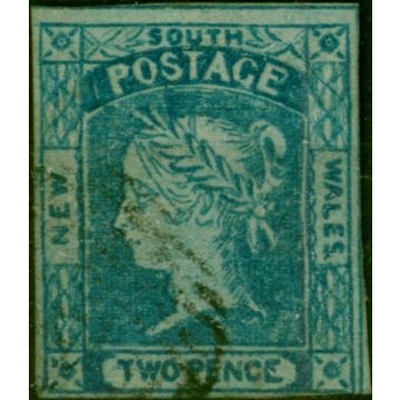 N.S.W 1851 2d Prussian Blue SG63 Pl 111 Fine Used 