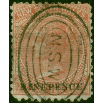 N.S.W 1871 9d on 10d Pale Red-Brown SG219 Good Used