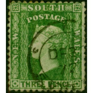 N.S.W 1872 3d Dull Green SG158a 'Watermark 6' Fine Used (2)