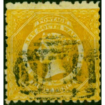 N.S.W 1883 3d Yellow SG236 P.10 Wmk Inverted Fine Used (2)