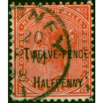 N.S.W 1891 12 1/2d on 1s Red SG268d P.12 x 11.5 Fine Used