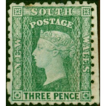 N.S.W 1893 3d Emerald-Green SG228 P.10 Good Unused