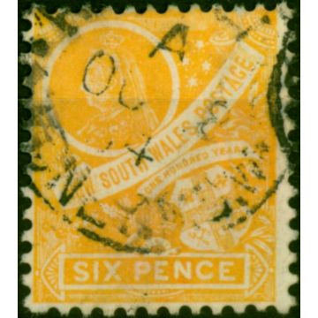 N.S.W 1899 6d Yellow SG297gc Fine Used 