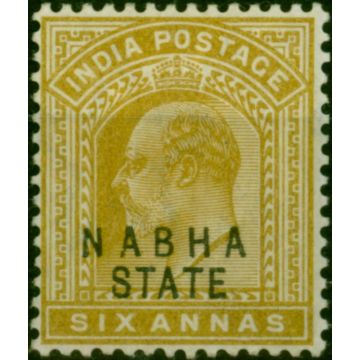 Nabha 1903 6a Olive-Bistre SG43 Fine & Fresh LMM 