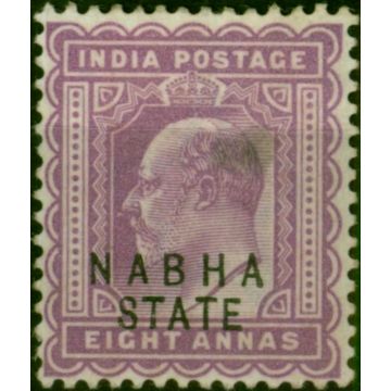 Nabha 1903 8a Purple SG44 Fine & Fresh LMM 