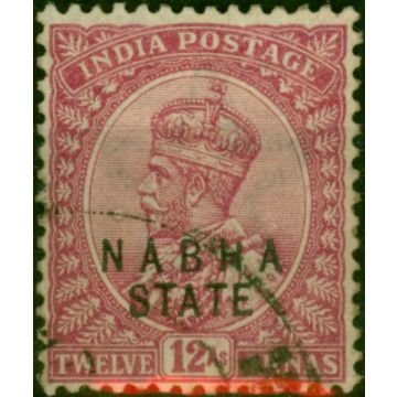 Nabha 1913 12a Carmine-Lake SG57 Fine Used 