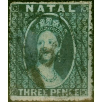 Natal 1861 3d Blue SG12 Fine Used (2)