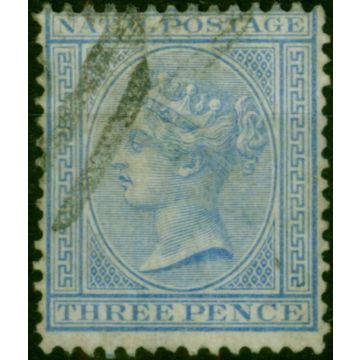 Natal 1874 3d Blue SG68 Fine Used (2)