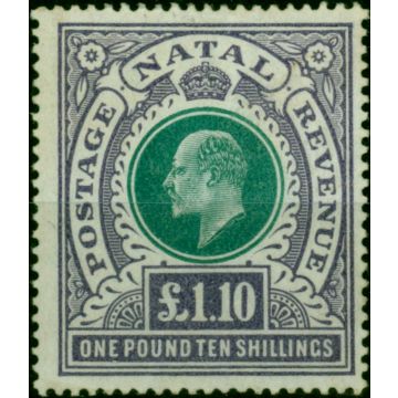 Natal 1902 £1 10s Green & Violet SG143 Fine MM 