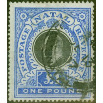 Natal 1902 £1 Black & Bright Blue SG142 Fine Used
