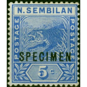 Negri Sembilan 1894 5c Blue Specimen SG4s Fine LMM 