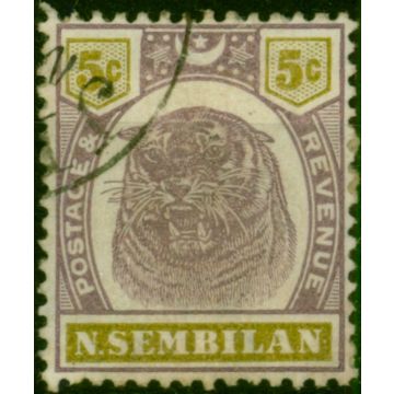 Negri Sembilan 1897 5c Dull Purple & Olive-Yellow SG8 Fine Used