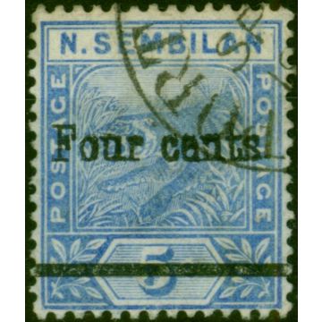 Negri Sembilan 1898 4c on 5c Blue SG18 Fine Used (2)