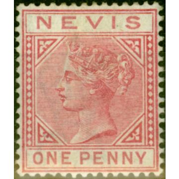 Nevis 1883 1d Dull Rose SG27 Fine Mtd Mint (2)