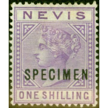 Nevis 1890 1s Pale Violet Specimen SG34s Fine Mtd Mint 