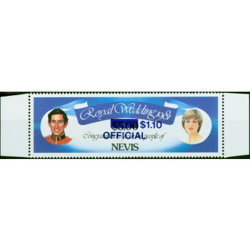 Nevis 1983 Royal Wedding $1.10 on $4 SG028d Deep Ultramarine Opt V.F MNH 