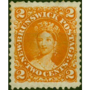 New Brunswick 1863 2c Orange SG10 Fine Unused (2)