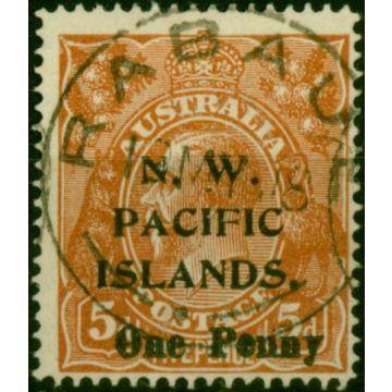 New Guinea 1918 1d on 5d Brown SG100 V.F.U