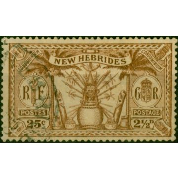 New Hebrides 1925 2 1/2d (25c) Brown SG46 Fine Used 