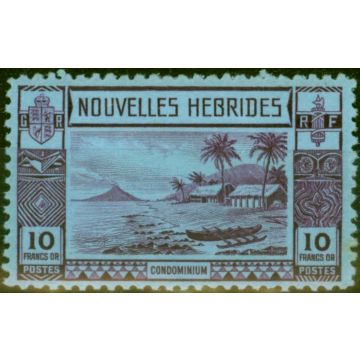 New Hebrides 1938 10f Violet-Blue SGF64 Good Mint Never Hinged
