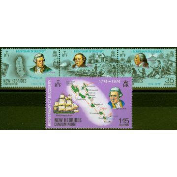 New Hebrides 1974 Bicentenary of Discovery Set of 5 SG192-195 Very Fine MNH